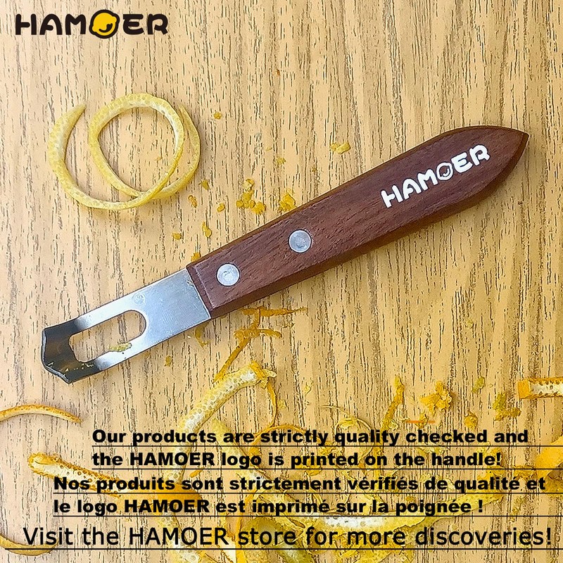 HAMOER Channel Knife Zester - Fruit and Vegetable Tool for