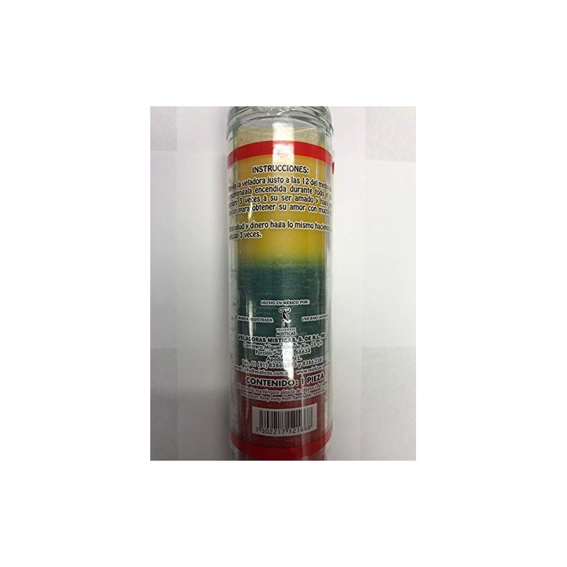 Apple (Manzana) Prepared Scented 3 Color Pillar Candle in Glass