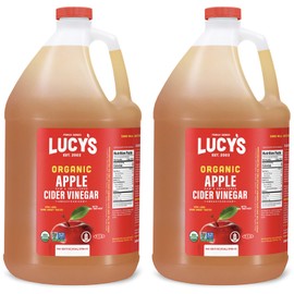Lucy's Lucy's Family Owned - USDA Organic NonGMO Raw Apple Cider Vinegar, Unfiltered, Unpasteurized, With the Mother, (2 Pack Gallon)