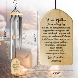 Dodosky Mother of The Bride Wind Chime, Gifts for Mom on Wedding Day, Wedding Gifts for Mom from Daughter, Mom Wedding Gift from Bride, Mother of The Bride Gifts from Daughter - Bride to Mother