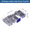 sourcing map 24pcs Leather Hole Punch Tool High Speed Steel