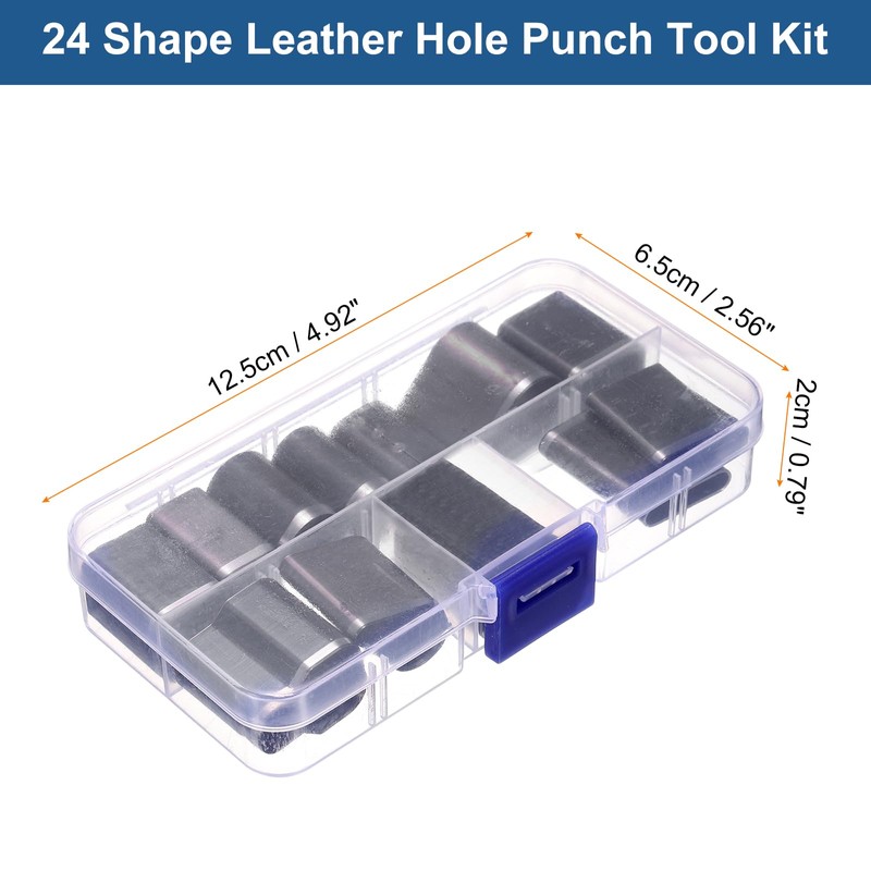 sourcing map 24pcs Leather Hole Punch Tool High Speed Steel