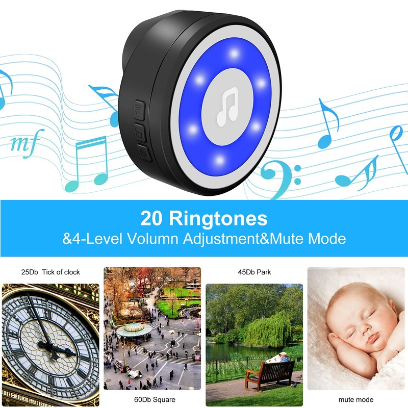 Wireless Dog Doorbell, Dog Bells for Potty Training IP65 Waterproof