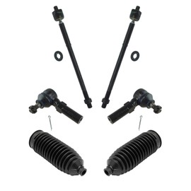 TRQ Front Steering Kit Steering Rack & Pinion Bellow Tie Rod Compatible with 2009-2013 Toyota Corolla