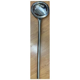 Huge Mexican Style Deep Metal Stainless Steel Stirring Deep Bowl Basting Spoon Cuchara Menear Revolver Onda De Pozolera Mole Birria Caldo Sopas Stews 31.4" Gigante