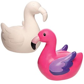 Baker Ross AT690 Flamingo Ceramic Piggy Banks,Creative Art and Craft Supplies for Kids to Make,White,5.1 x 5.1 inch