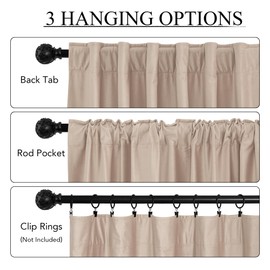 RYB HOME Velvet Curtains 84 inches Long, Blush Pink Back Tab & Rod Pocket Leaves Printed Curtain & Drapes for Living Room Bedroom, W52 x L84 inches, Champagne, 2 Panels