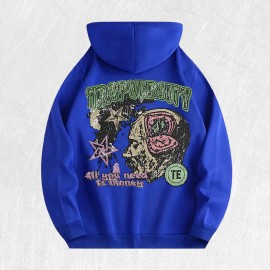 Trapversity Graphic Hoodie 100% Cotton US Warehouse 6 ColorsColor: Blue, Size: S