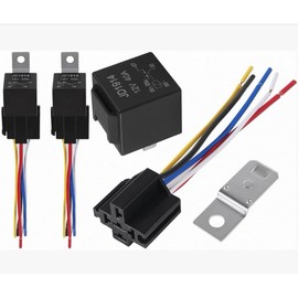 LiuBaiWuQuStars Automotive Relay 12V 40A, 5 Pin Relay with Wire Harness, Heavy Duty 12/16 AWG Copper Wires, 5-pin Relay Connector, for Cars and Trucks，Motorcycles, and Ships (2-Pack)