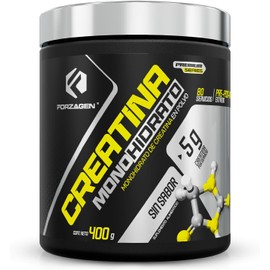 Forzagen | Creatina Monohidrato 100% Pura | 5 g de Creatina | 80 Servicios | Sin Sabor | Pre Entrenamiento | Alto Rendimiento | 400 g
