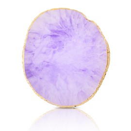 WLLHYF Nail Art Palette, Resin Nail Art Painting Mixed Irregular Makeup Plate Nail Plates Tool Gold Edge Nail Holder for Makeup Beauty Nail Art Hand-Painted Toning (Purple)