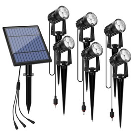 APONUO Metal Outdoor Solar Landscape Lights Solar Lights Outdoor Waterproof Solar Landscape Spotlight for Yard Landscape Lighting, Auto On/Off for Pathway,Driveway, Porch, Patio (Cool White)