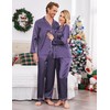 Ekouaer Couples Matching Pajamas Silk Long Sleeve Sleepwear Satin Soft