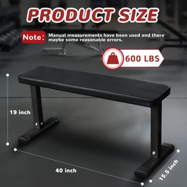 Fitvids Flat Weight Bench for Home Gym Weight Training, Midnight