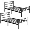 Yaheetech 2PCS Simple Metal Bed Frame with Curved Design Headboard