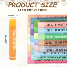 sourcing map Soft Oil Pastels, Oil Pastel Crayons Vibrant Color Blendable Art Supplies for Painting Drawing Blending Painting Artists Beginners Professional(Dark Yellow, Pack of 36)