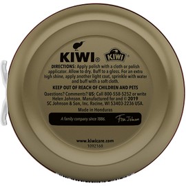 Kiwi Waxed Shoe Polish, Brown ? 1.125 oz can (Pack - 3)