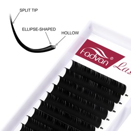 FADVAN Flat Lashes, 0.20D Curl Eyelash Extension, 1:1, Ellipse Flat Eyelash Extensions, Flat, Single Eyelashes, 11 mm (0.20D-11)