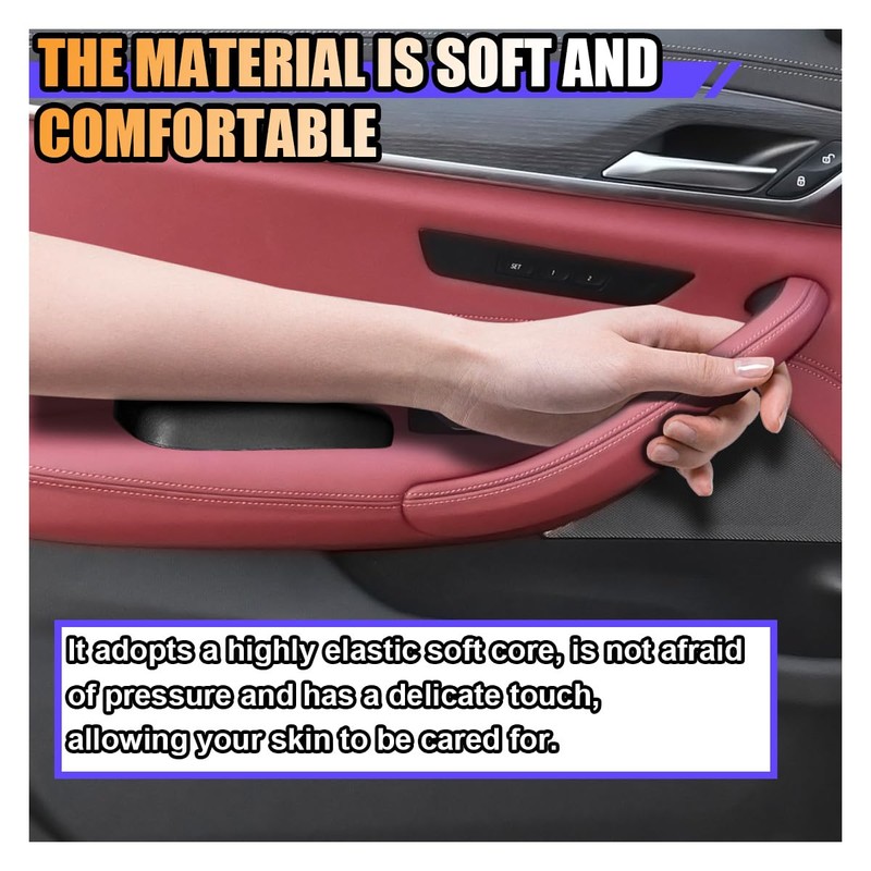 2PCS Car Door Armrest Pads, Soft Memory Foam Car Knee