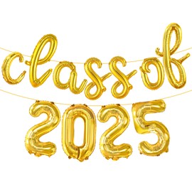 KatchOn, Gold Class of 2025 Balloons Banner - 16 Inch | Graduation Decorations
