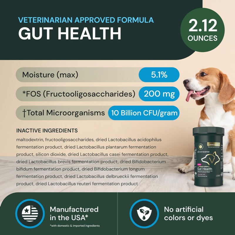 VetriScience Veterinary Strength Gut Health Powder - Gut Health Supplement