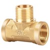 Nutmanel Brass T-piece 1/2 inch, brass T-piece, female thread/female thread,