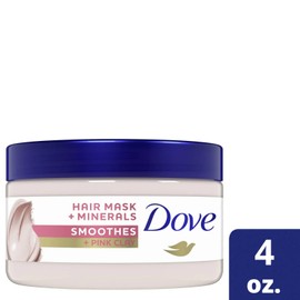 DOVE Hair Mask + Minerals Smoothes + Pink Clay 24 HR Frizz Protection 4 oz