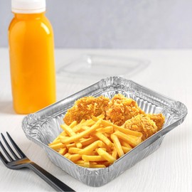 Frcolor 50 Pcs Disposable Bakeware Aluminum BBQ Plates Disposable Plates Aluminum Foil Pan Disposable Foil Pan Disposable Aluminum Pots Aluminum Barbecue Saucer Aluminum Plates Barbecue Tableware BBQ