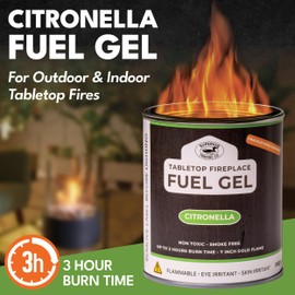 Superior Trading Co. Citronella Gel Fuel Cans, Clean-Burning Bioethanol Gel, Smoke-Free, Fresh Scent 3-Hour Burn, Indoor & Outdoor Safe, 368g, 12 Pack