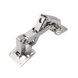 2 Pcs 170 Degree Hydraulic Adjustable Hinges, Frameless Cabinet Doors Concealed Soft Close Hinges Nickel-Plated Steel Buffer Dampers for Cabinet, Cupboards, Wardrobe. No Pre-drilled, Noiseless,