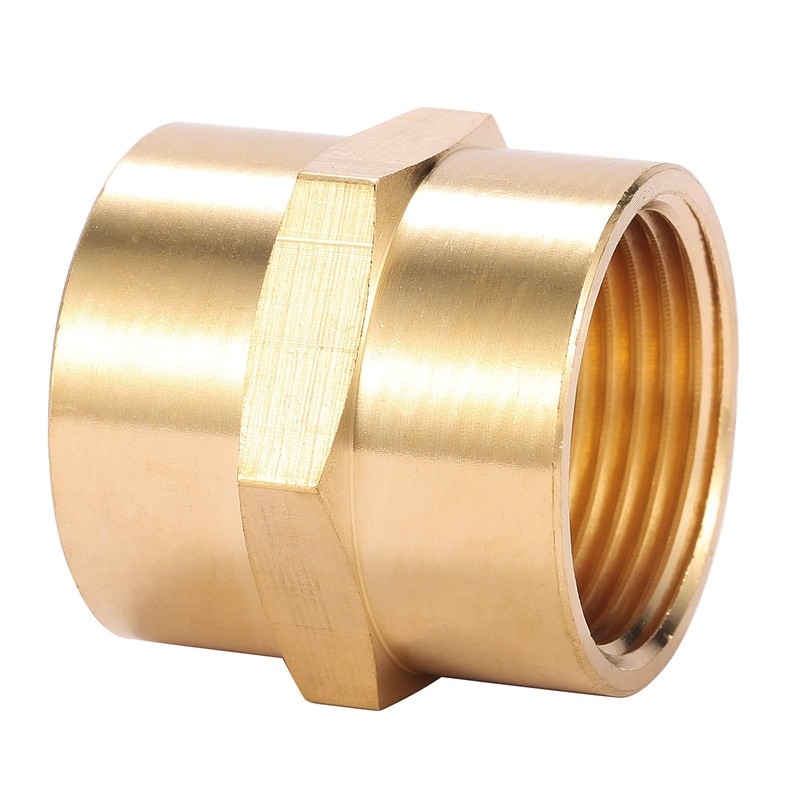 Sanpaint 2 Pack Brass Pipe Fitting, Coupling, 1" x 1"
