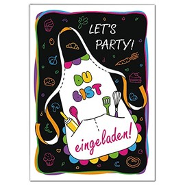 12 Invitation Cards for Children's Birthday Party Cooking Baking Girls Boys Invitations Birthday
