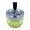 Butt Bat Round Push Down Glass Ashtray with Spinning Tray