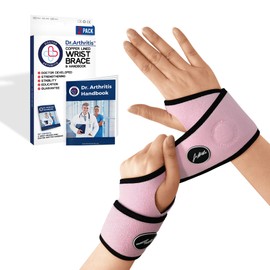 Doctor Developed Copper Wrist Supports for Gym - Sprained Wrist Support - Adjustable Hand Brace W/ Doctor Handbook- Carpal Tunnel Wrist Support For Women & Men Injuries, Joint Disease, Sprain (2 Pack)
