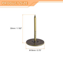 uxcell Upholstery Tacks Nail Pins Furniture, 100Pcs 19x30mm Thumb Tack Pins Assortment Kit Carbon Steel for Home Sofa DIY Decorative Nail Heads Nails, Green Bronze