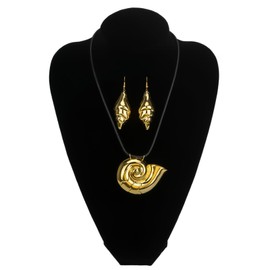 FVCENT Conch Necklace Earrings Set Octopus Sea Witch Pendant Necklace Choker for Women Chain Leather Cosplay Costume. (Gold)