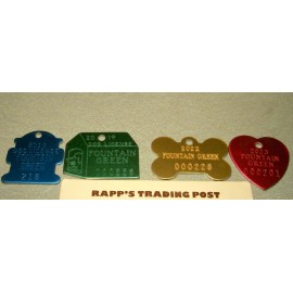 Dog License Tags FOUNTAIN GREEN Utah 2018 19 22 23 Sanpete UT