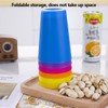 Saijer Rainbow Reusable Plastic Cups, 18 Pieces, Stack Shatterproof Party