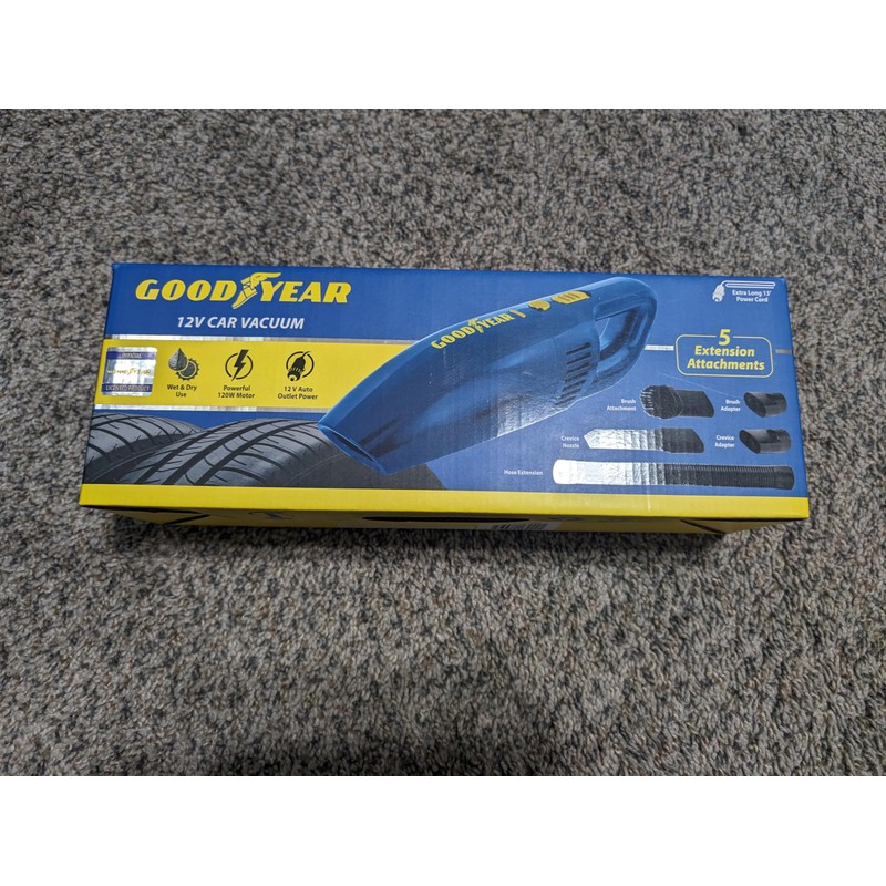 Goodyear 12V Car Vacuum, Blue