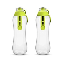 PearlCo - Two Soft Water Bottles with Filter 0.5 Litres (Green) | Water Bottle BPA-Free | School, Sports, Water, On the Go