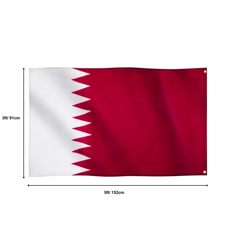 Runesol Qatar Flag, 91 x 152 cm, 4 Eyelets, One