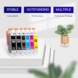 GPC Image Compatible Ink Cartridge Replacement for HP 564XL 564 XL Compatible with DeskJet 3520 3522 Officejet 4620 Photosmart 5520 6510 6515 6520 7520 7525 D7560 Printer Tray (12-Pack)