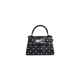 JW PEI Women's Elise Artificial Crystal Top Handle Bag, Black, One Size