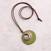 Bjesinmo Wooden Pendant Necklace for Women Brown Wood Choker Chunky