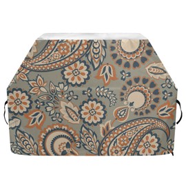 Premium Grill Cover Waterproof Vintage Paisley Batik Style Barbecue Cover Fade Resistant BBQ Cover Heavy Duty Fits Grill Widths Up to 25 in