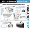 2X for 891LM Chamberlain Craftsman Liftmaster Garage Door Opener Remote