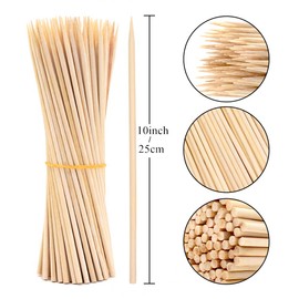 oujilet 50 Pieces Wooden Sticks for Crafts, 25 cm Wooden Sticks Wooden Sticks for Crafts, Craft Sticks for Arts and Crafts Projects