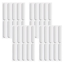 Bewudy 40Pcs Cabinet Door Bumper, Clear Furniture Bumper Wall Bumpers Stopper Door Handle Anti Collision Strip Adhesive Silicone Protector Strips(2.48inch x 0.39inch x 0.08inch)