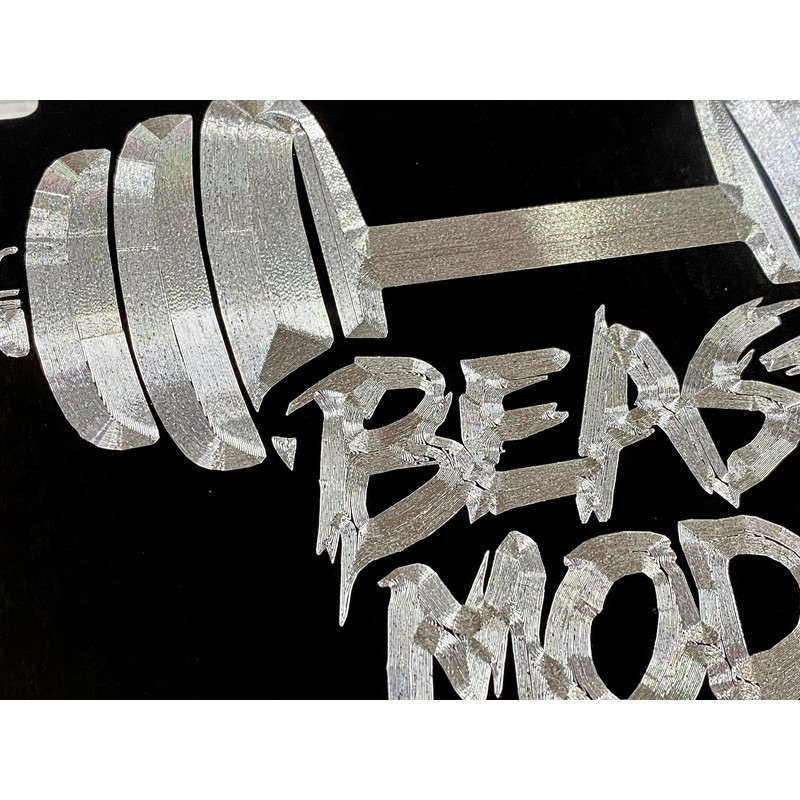 Engraved Silver on Black Beast Mode Weightlifting License Plate Vanity