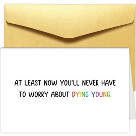 Chenive Funny Old Age Birthday Card for Men Women, Getting Older Birthday Card for Him Her, Birthday Card for Friends, Now Never Have To Worry About Dying Young